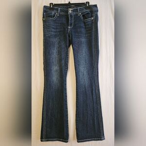 Seven7 Jeans Women's Sz 10 (32x30.5)  Flare Boot Cut Embellished Flap Pocket